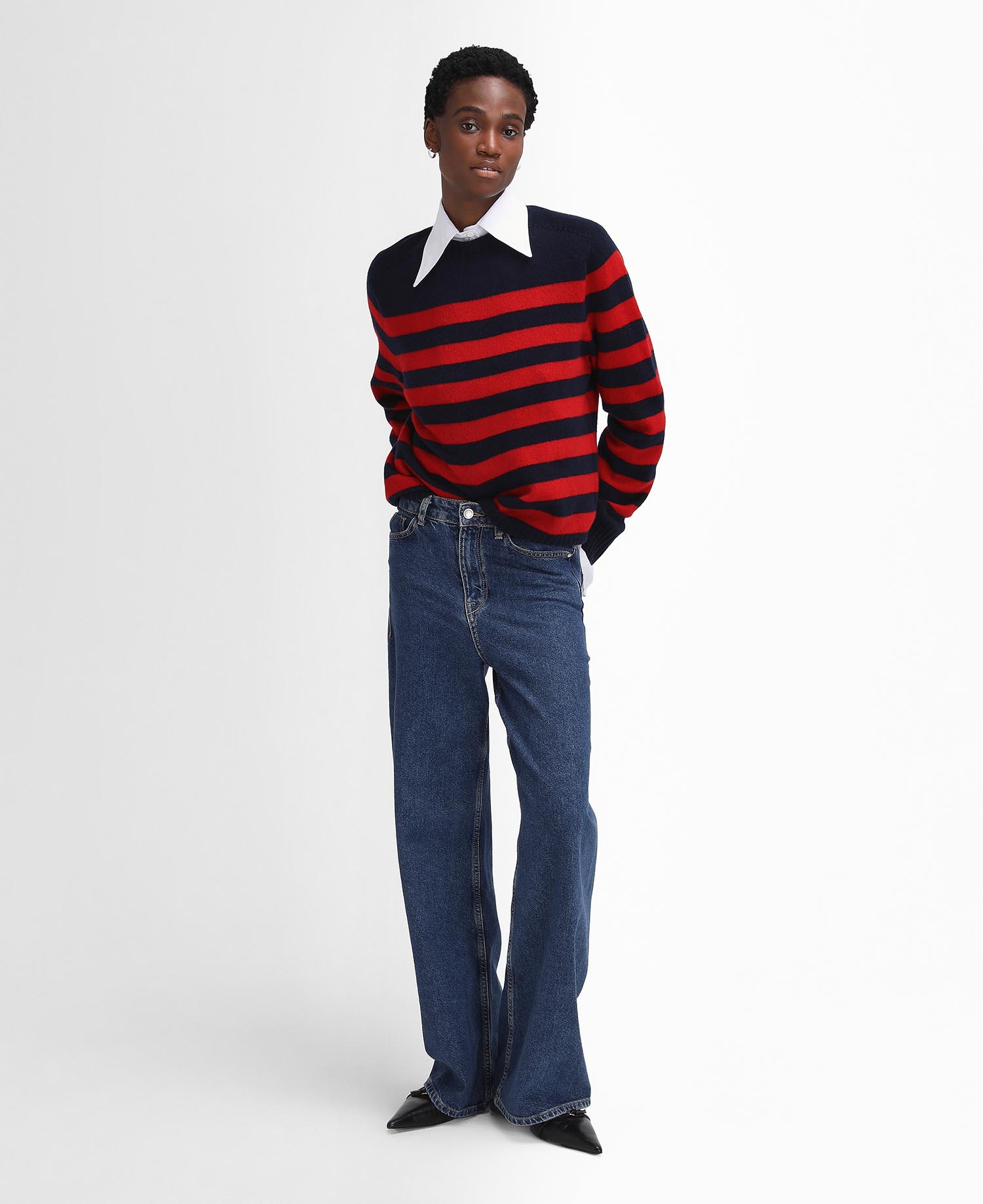 Barbour The Edit by Alexa Dominic Striped Crew Neck Jumper image number 1