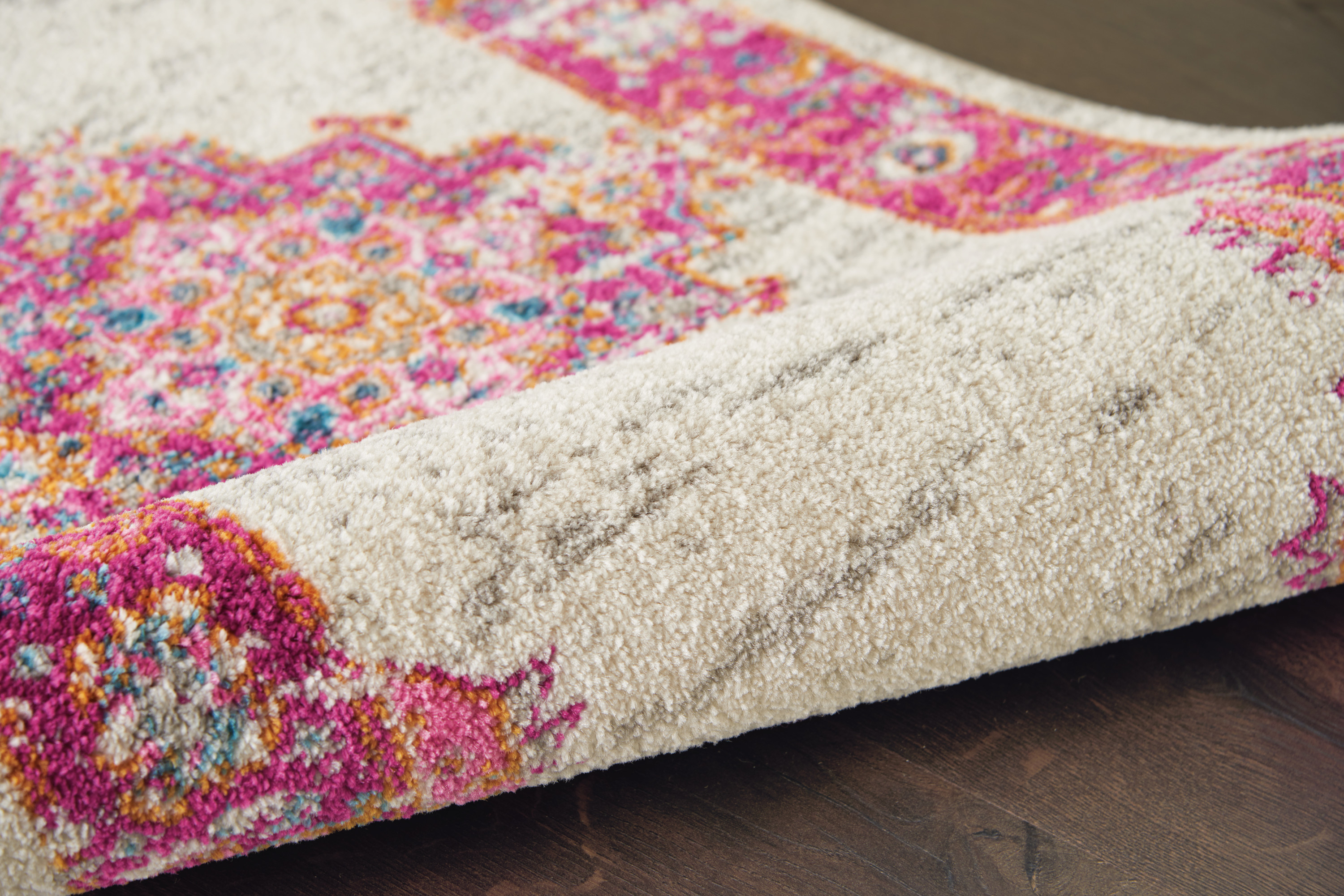 Nourison Passion 6'7" x 9'6" Ivory/Fuchsia Bohemian Indoor Rug