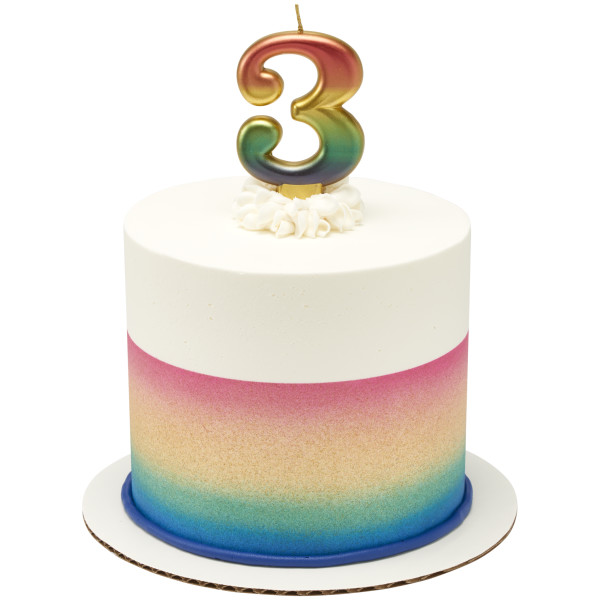 3 Metallic Numeral Candles