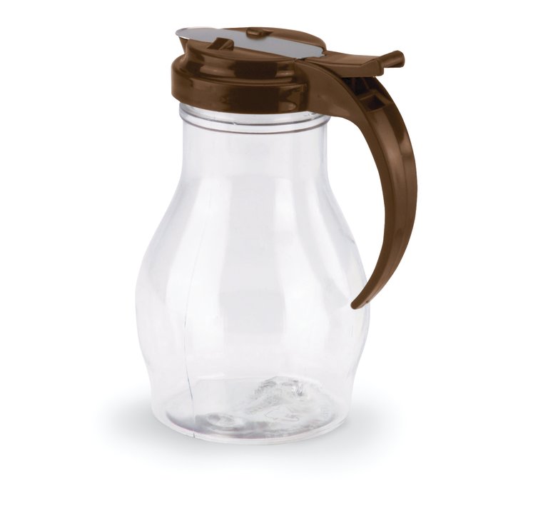 16-ounce plastic serving jar with brown plastic top