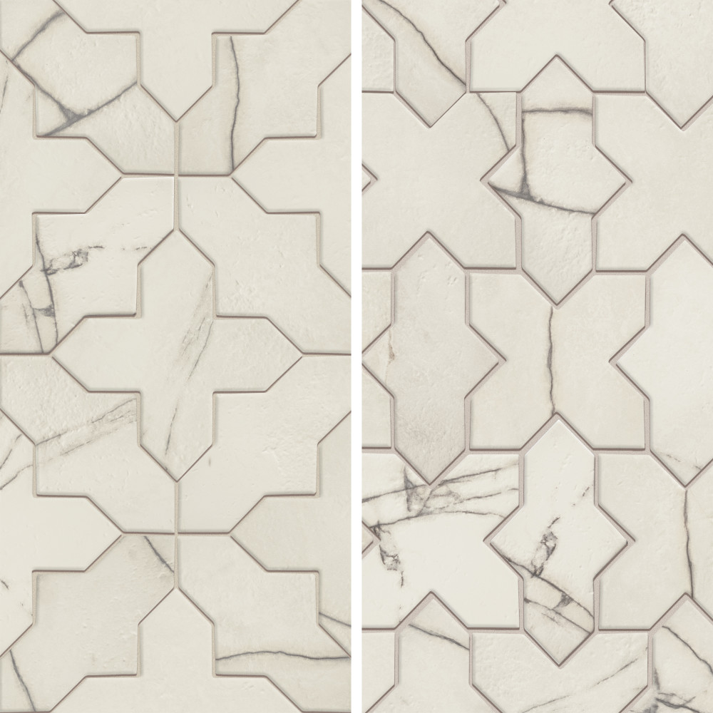Istanbul Templar Shield Day with Day Cross 8-3/8 in. x 8-3/8 in. Porcelain Floor and Wall Tile