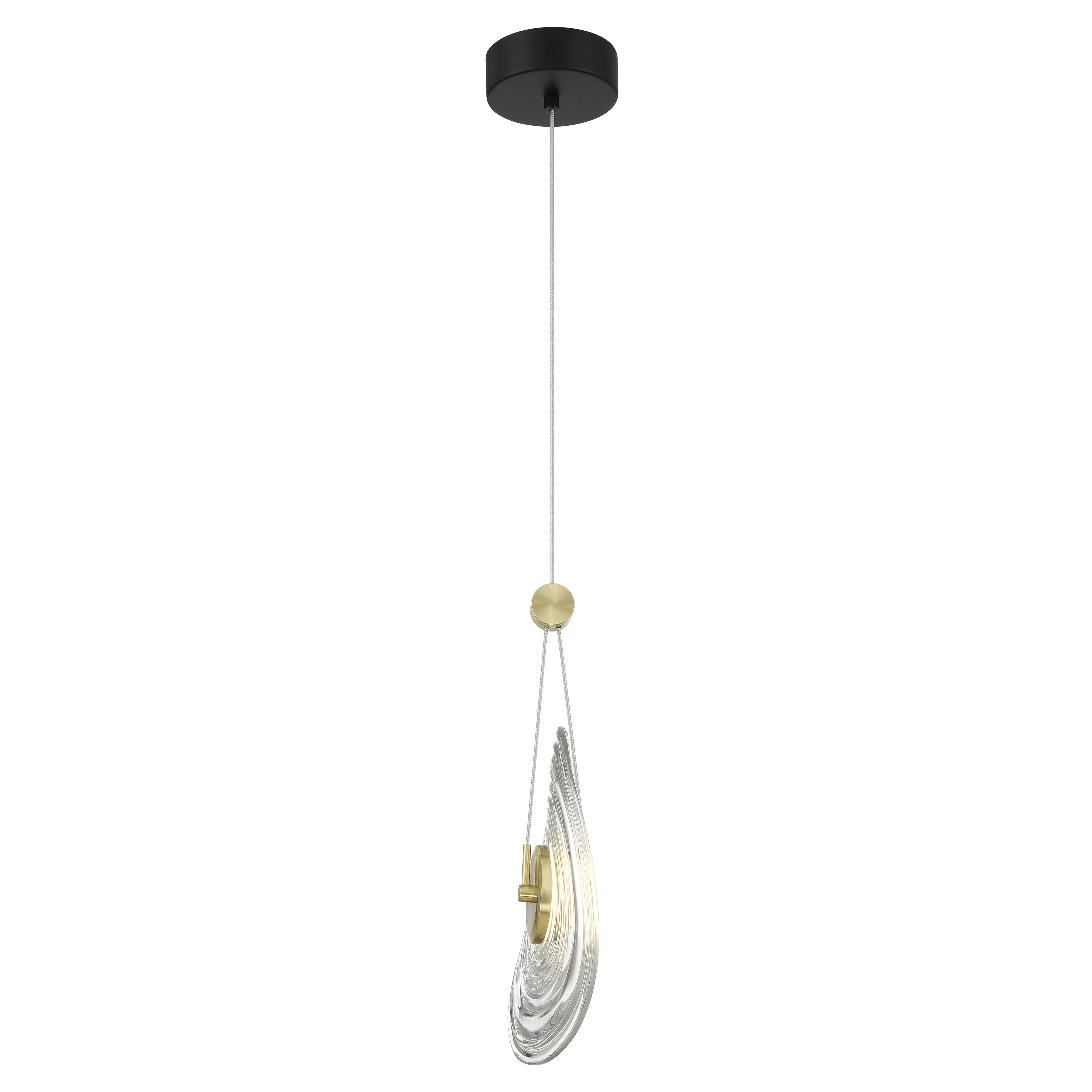 Topknot 6W LED Pendant in Coal and Brushed Gold - Image 3