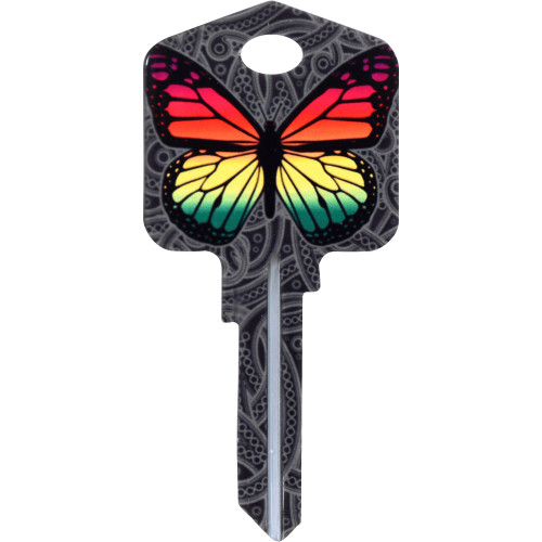 Kool Keys Rainbow Butterfly Key Blank Kwikset 66/97 KW1/10