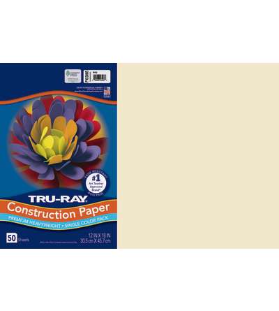 Tru-Ray® Fade-Resistant Construction Paper, 12" x 18", Ivory
