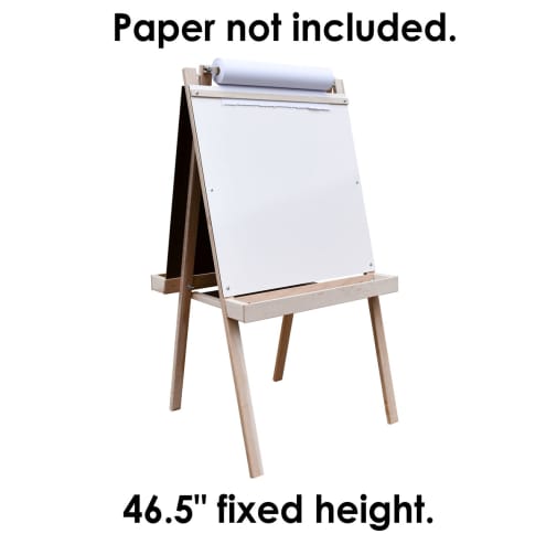 Beka Deluxe Child's Easel: Chalkboard/Markerboard with Wood Trays 48"