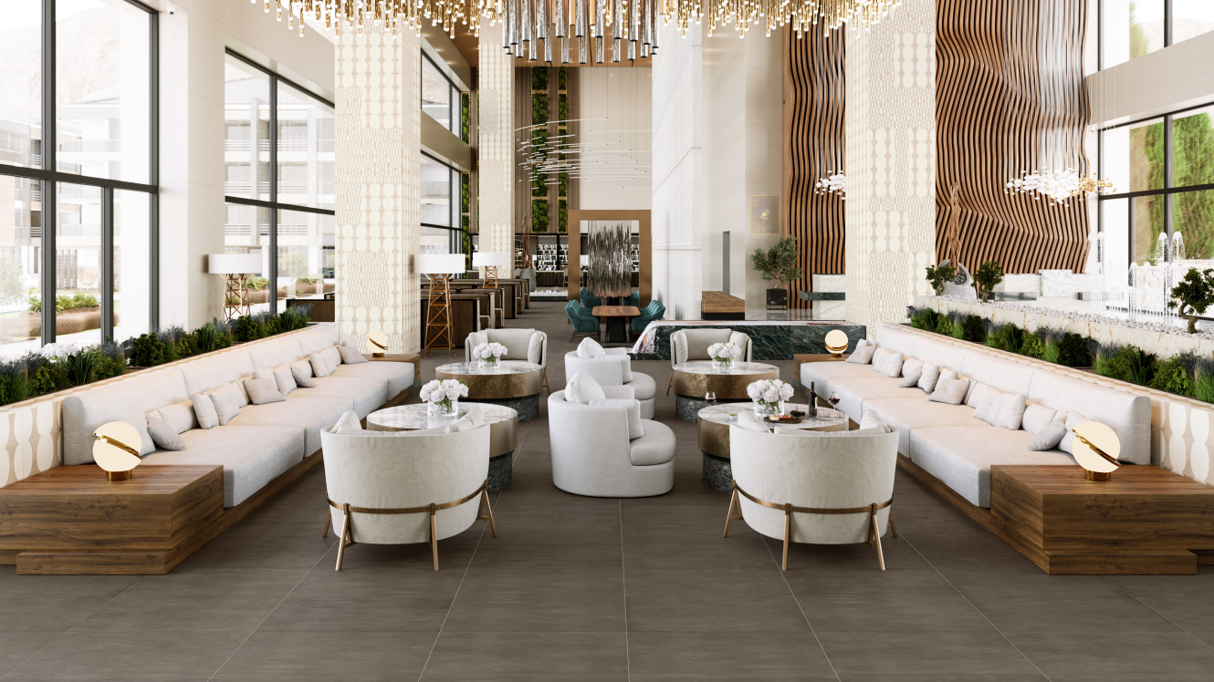 Bushwick Brown 24x24 and Taupe White Decoro A and B