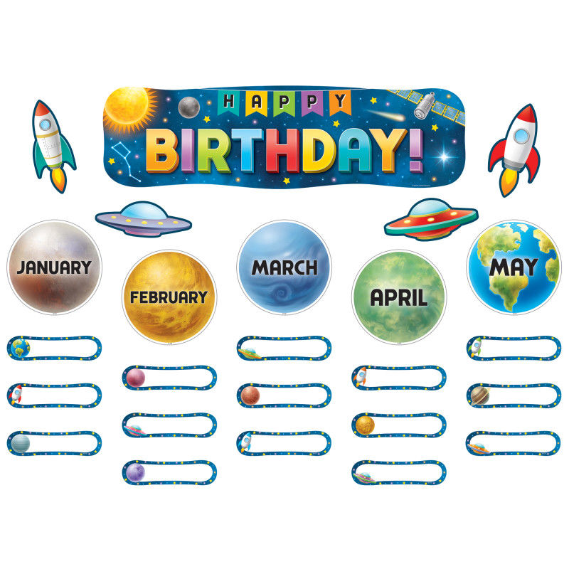 Outer Space Crew Happy Birthday Mini Bulletin Board