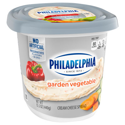 Philadelphia Garden Vegetable Cream Cheese Spread, 15.5 oz Tub
