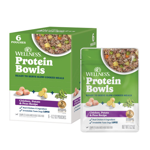 Wellness Protein Bowls Chicken, Potato & Peas Front packaging