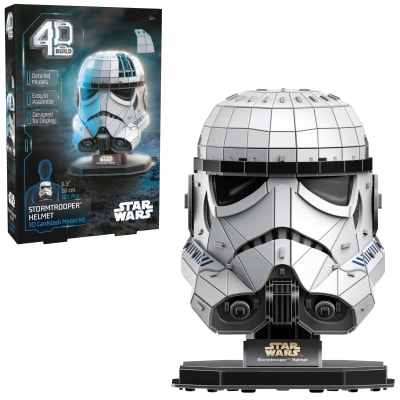 4D Build, Star Wars Stormtrooper Helmet 3D Model Kit with Stand, Star Wars Collectibles & Desk Décor, Adult Puzzles, Building Toys, 121 Pieces, 3D Puzzles, Gift Ideas for Ages 12 & Up