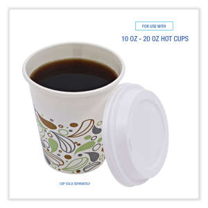 Boardwalk, Deerfield Hot Cup Lids, Fits 10 oz to 20 oz Cups, White