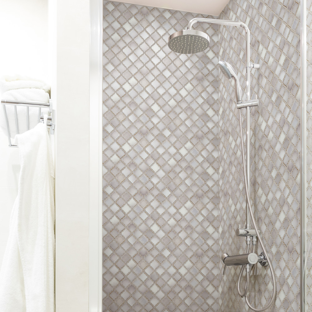 Hudson Tangier Dove Grey 12-3/8 in. x 12-3/8 in. Porcelain Mosaic Tile