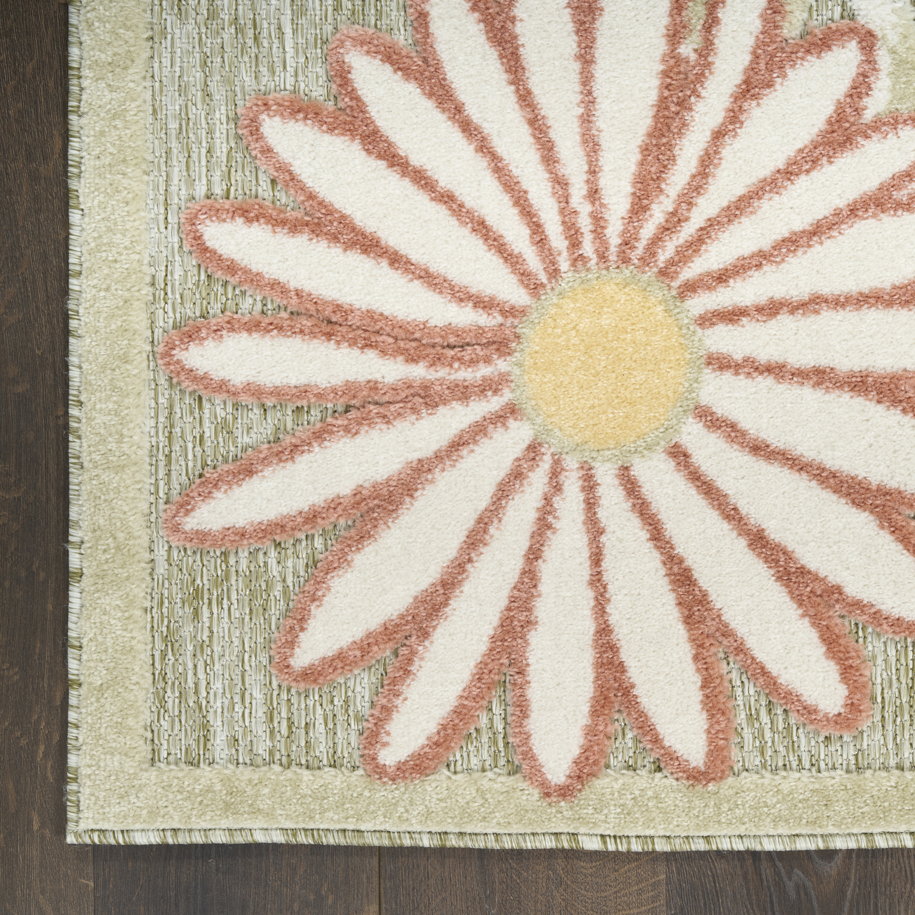 Nourison Aloha 7'10" x 10'6" Sage Rose Outdoor Rug