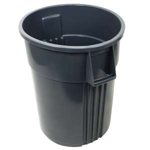 Impact, Gator® Plus, 55 gal, Plastic, Gray, Round, Receptacle