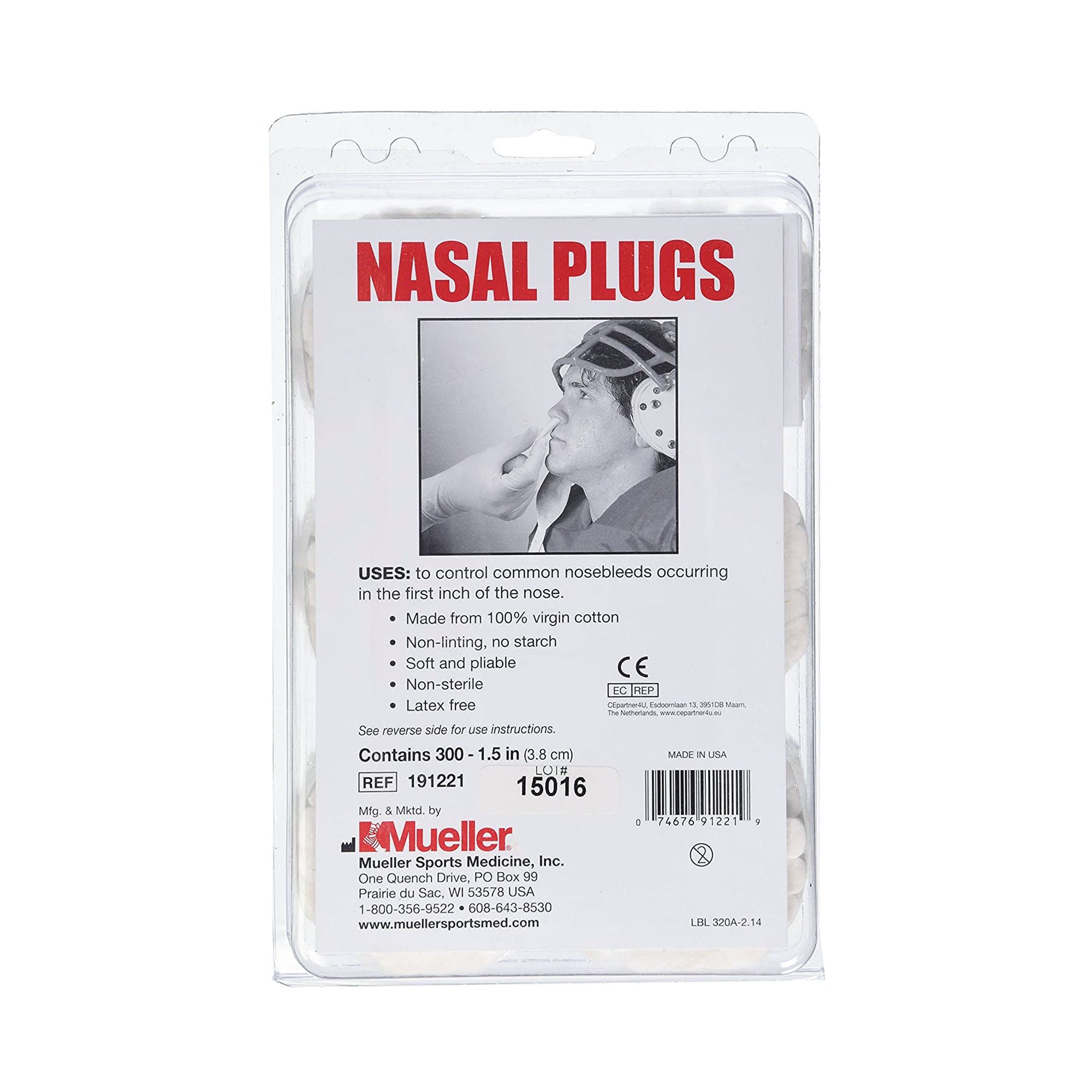 Mueller Sports Medicine Nasal Plug, 1.5 Inch