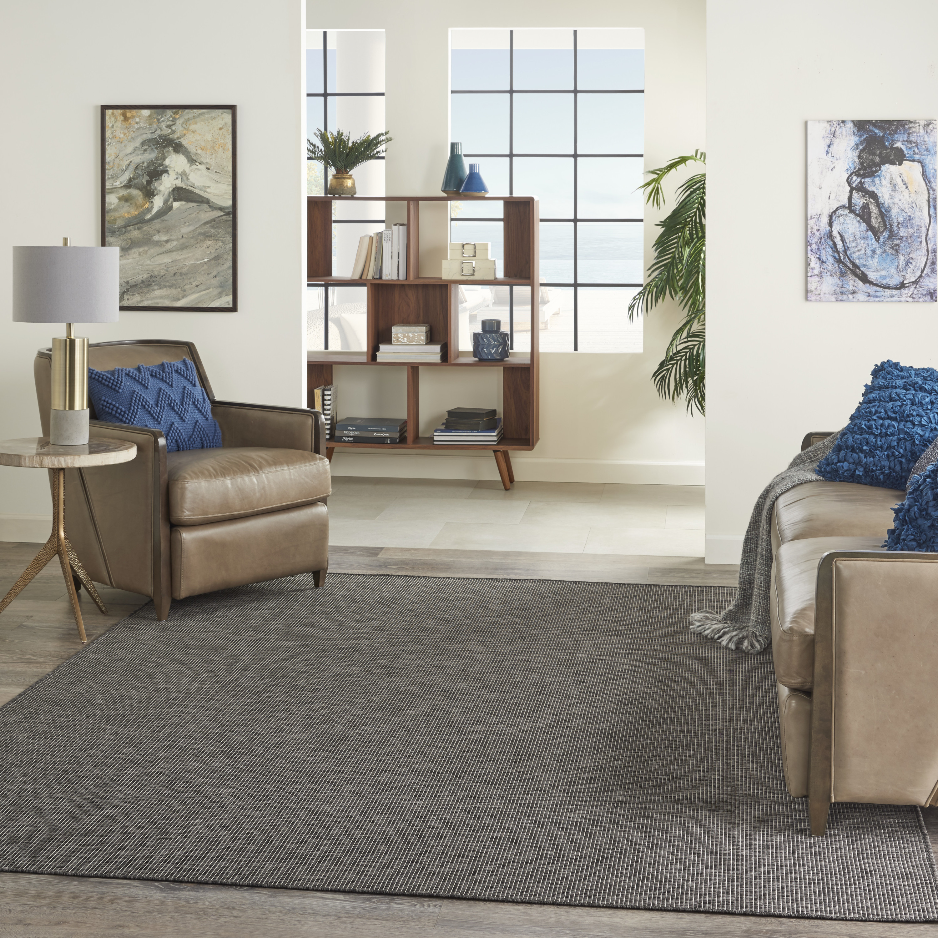 Nourison Positano 7' x 10' Charcoal Modern Rug