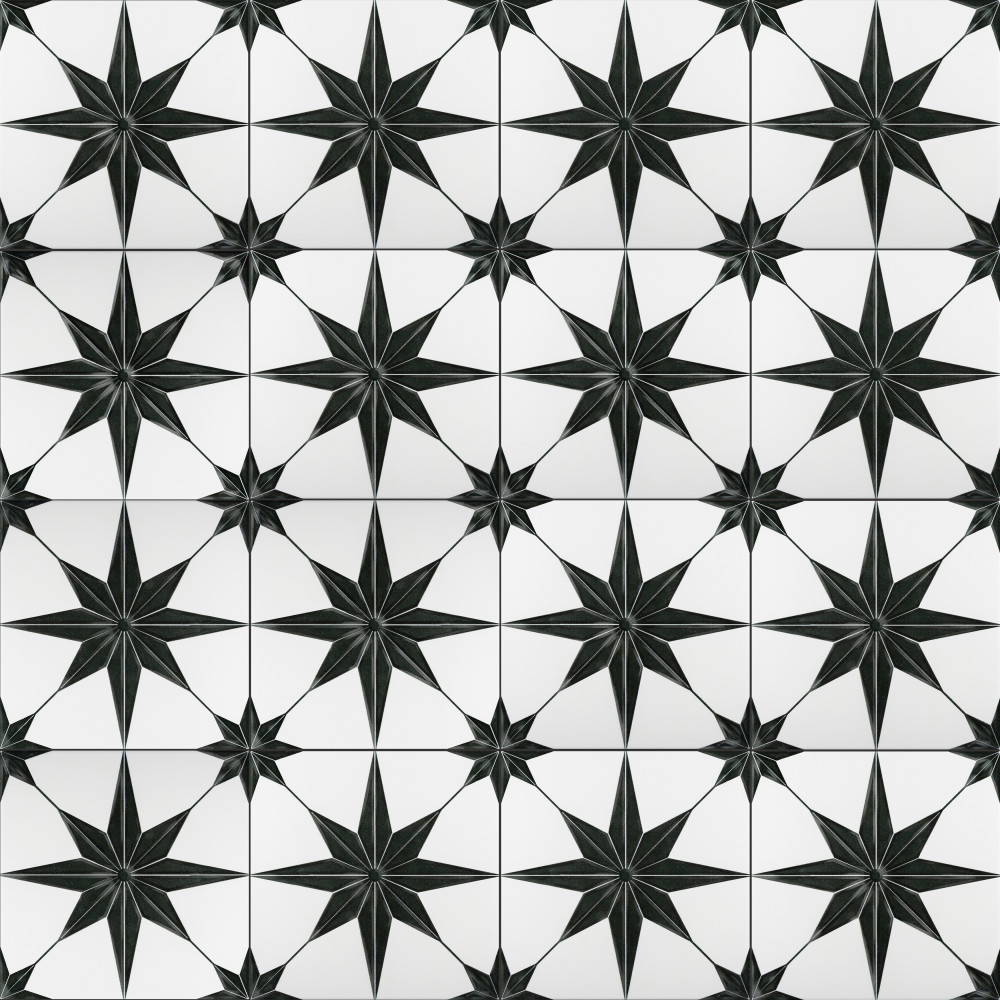 Stella Luxe Nero 9-3/4 in. x 9-3/4 in. Porcelain Floor and Wall Tile