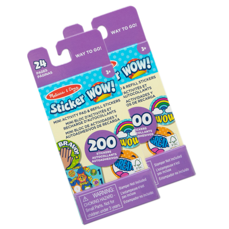 Sticker WOW! Mini Activity Pad with Refill Stickers, Rewards, 200 Stickers Per Set, 2 Sets