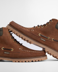 Re-Engineered Tiller Moccasin Boots Cognac Suede