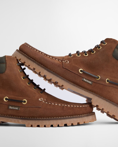 Re-Engineered Tiller Moccasin Boots Cognac Suede