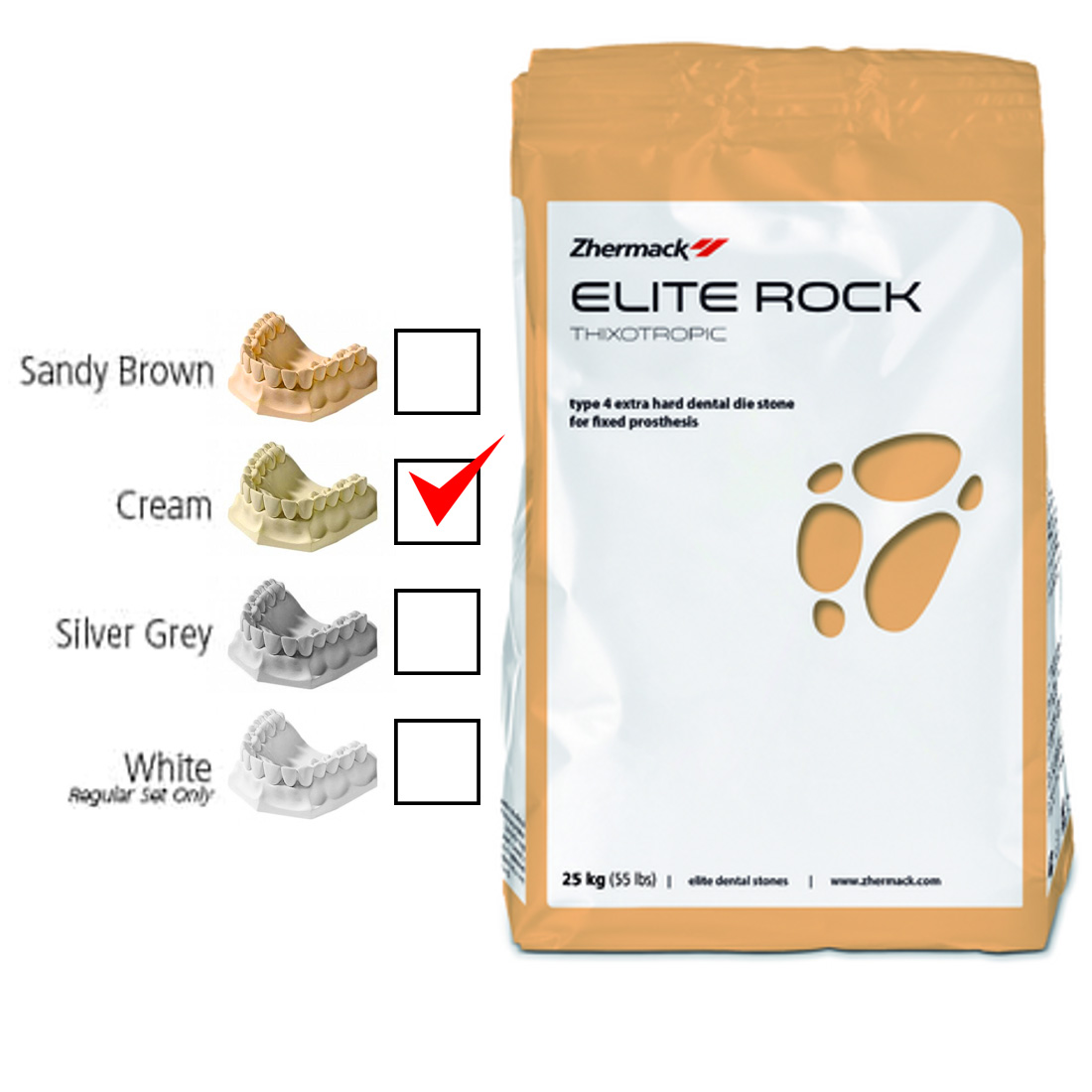 Elite® Rock Die Stone Cream 55 lb Carton