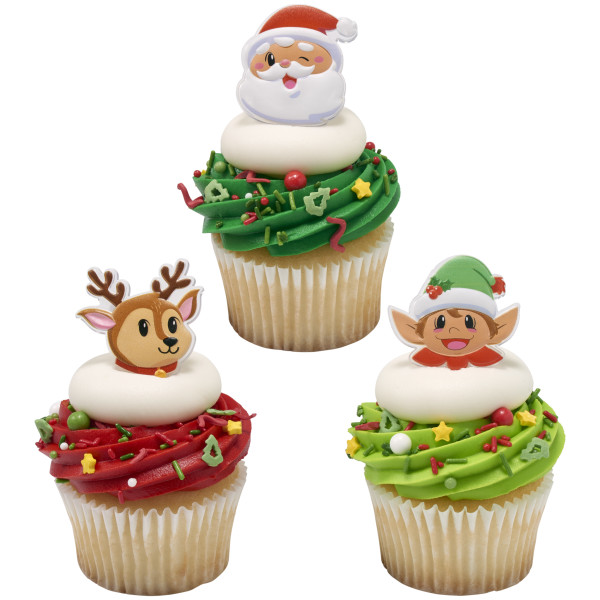 Santa & Friends Cupcake Rings