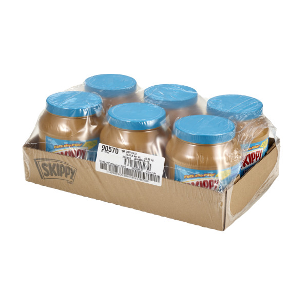 SKIPPY(r) Creamy Peanut Butter, 6/4 lb . C1RA - Front Right Closed Case (Hi Res)