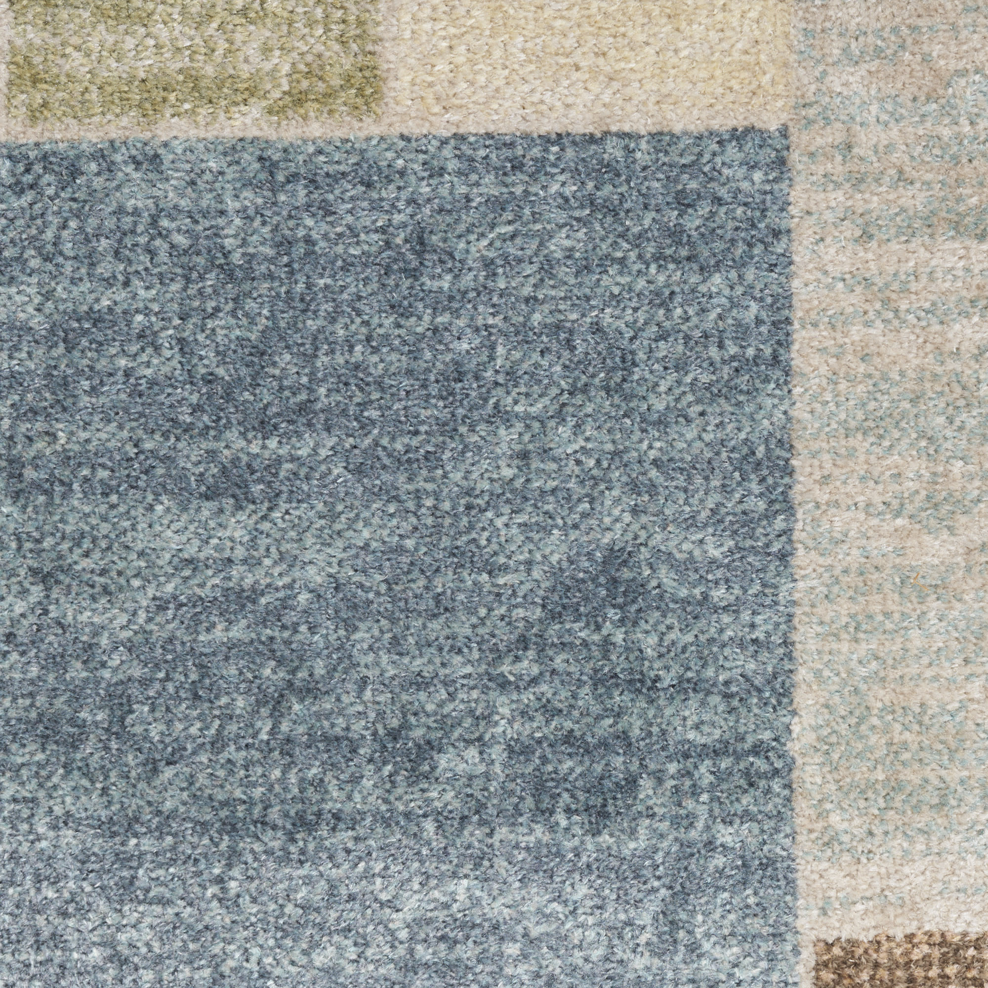 Nourison Astra Machine Washable 2'2" x 8' Blue Green Multi Modern Indoor Rug
