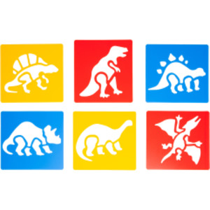 Dinosaur Stencils, Plastic, 6 Count