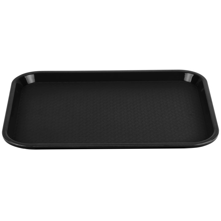 10" x 14" polypropylene fast-food tray in black