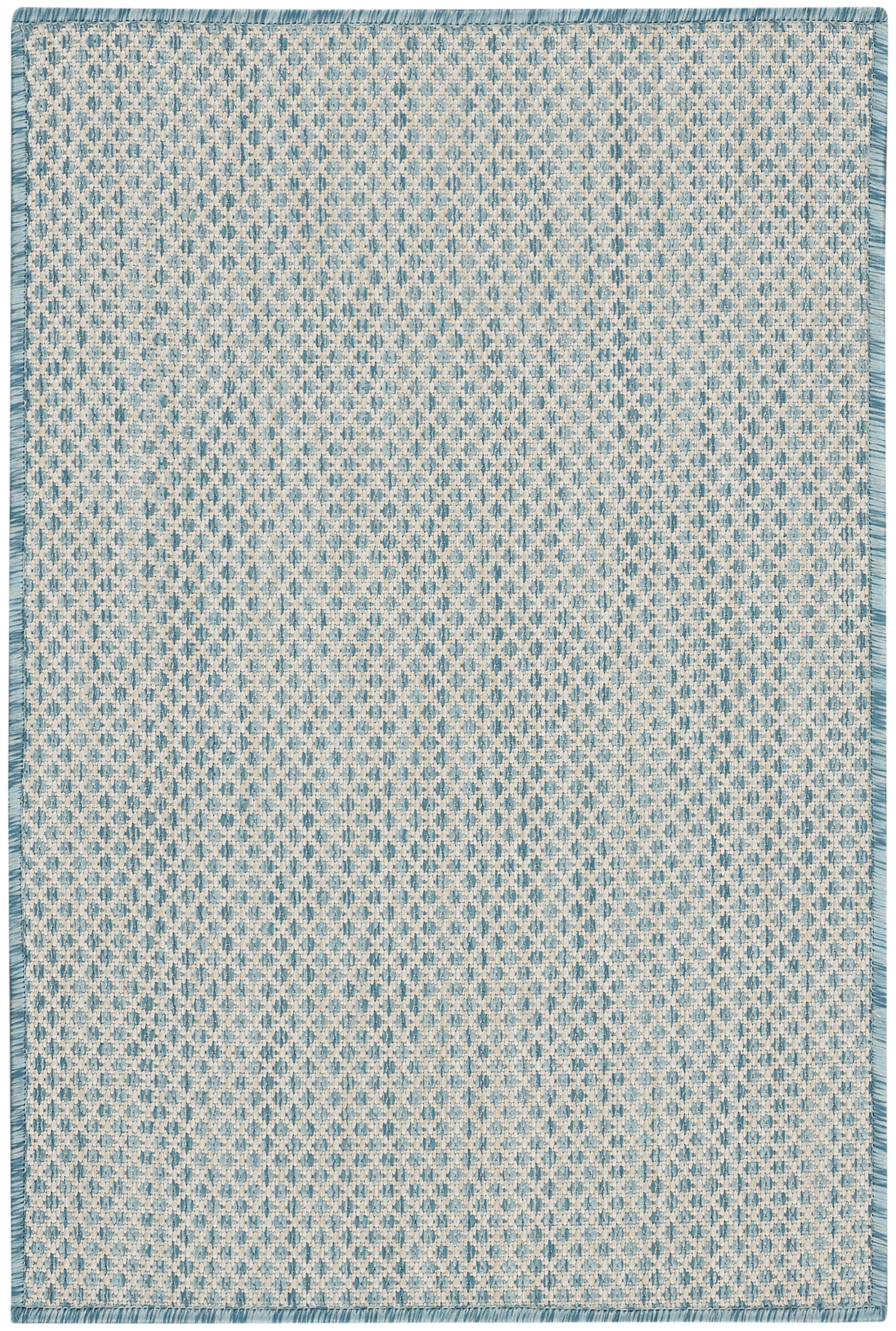 Nourison Courtyard 2' x 3' Ivory Aqua Modern Rug
