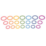 TickiT&reg; Rainbow Wooden Rings - Set of 21 - 3 Sizes - Counting and Sorting Rings CTU73977