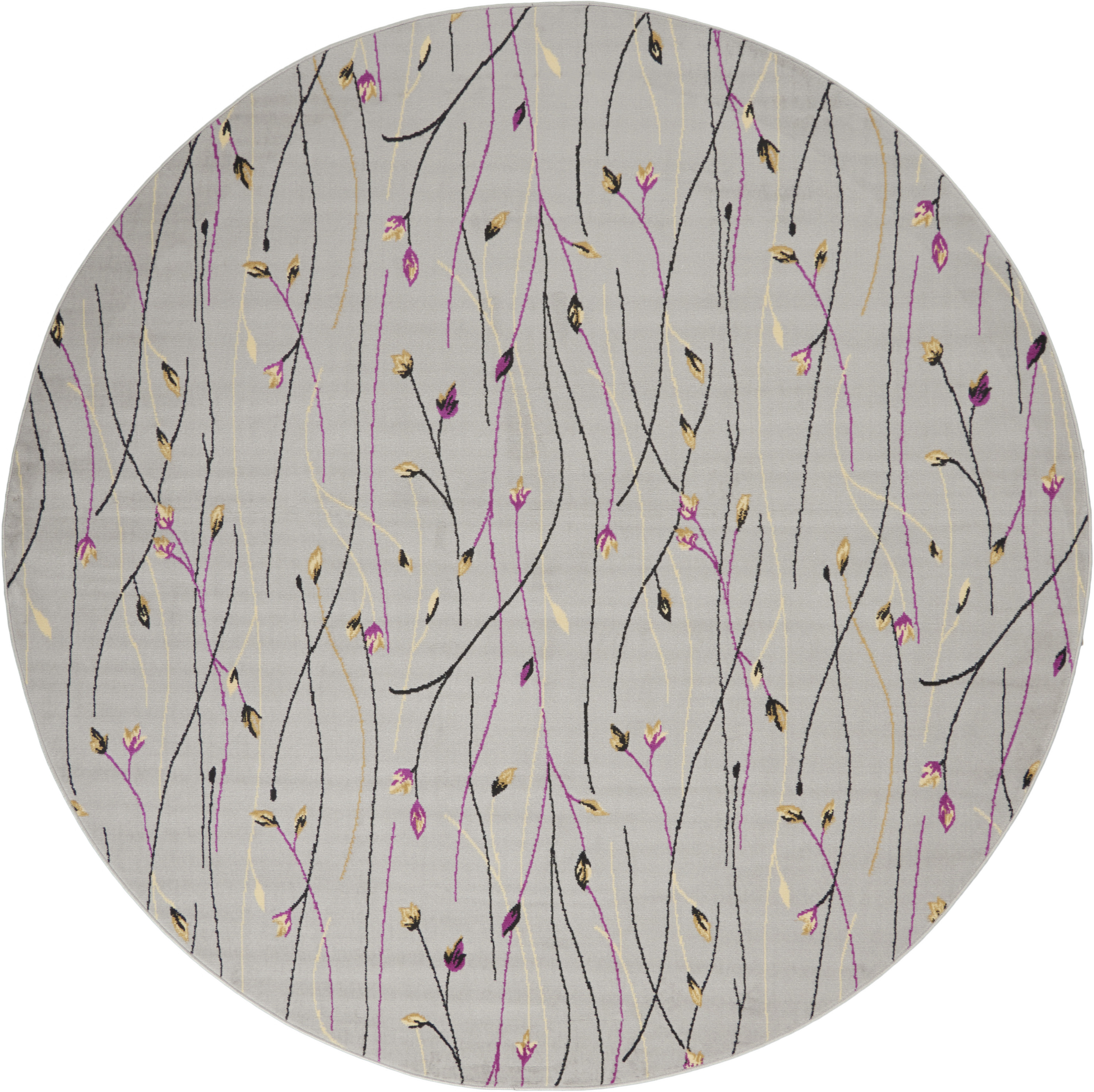 Nourison Grafix 8' x Round Grey Contemporary Indoor Rug