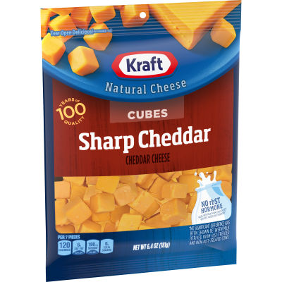 Kraft Sharp Cheddar Natural Cheese Cubes 6.4oz Bag