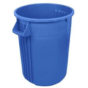 Impact, Gator Plus, 32 gal, Plastic, Blue, Round, Receptacle