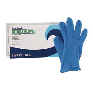 Boardwalk, General Purpose Gloves, Nitrile, 5.0 mil, Powder Free, L, Blue