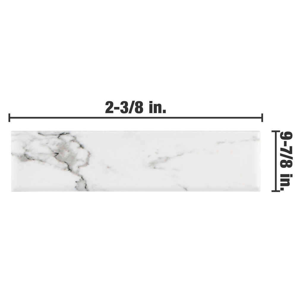 Timeless Calacatta Brick 2-3/8 in. x 9-3/4 in. Porcelain Floor and Wall Tile