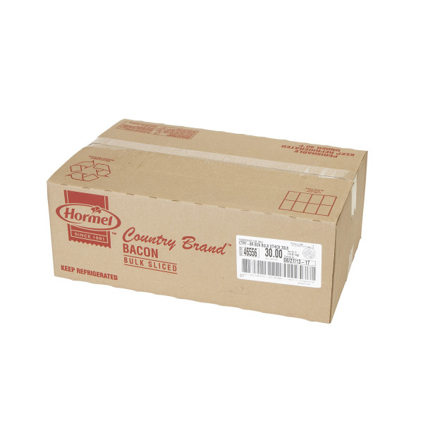 COUNTRY BRAND(tm) Bacon, Extra Thick, Bulk, 2/15 lb . C1RA - Front Right Closed Case (Hi Res)