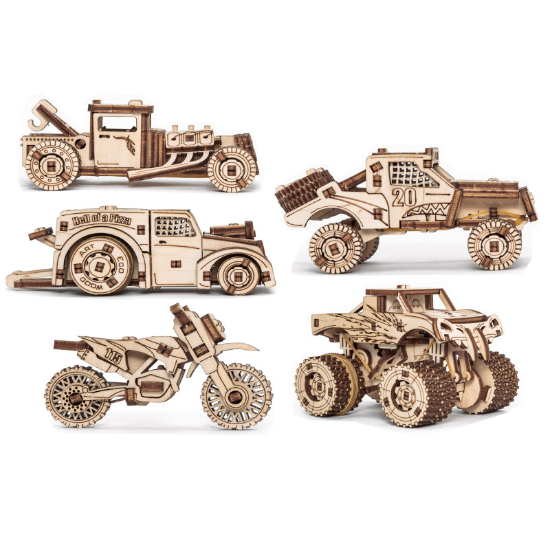 Vehicles Set 3D Wooden STEM Construction Kit