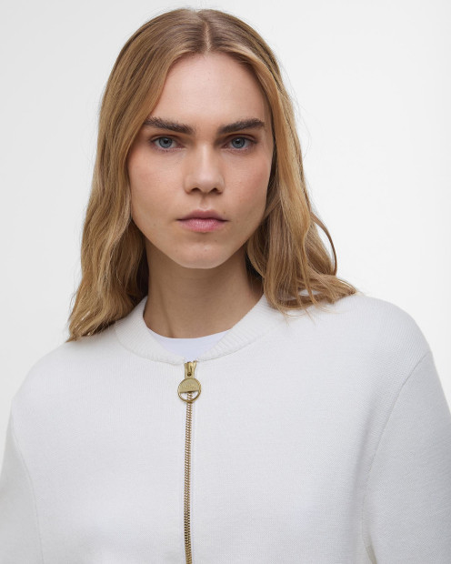 Priya Knitted Bomber Jacket Neutral