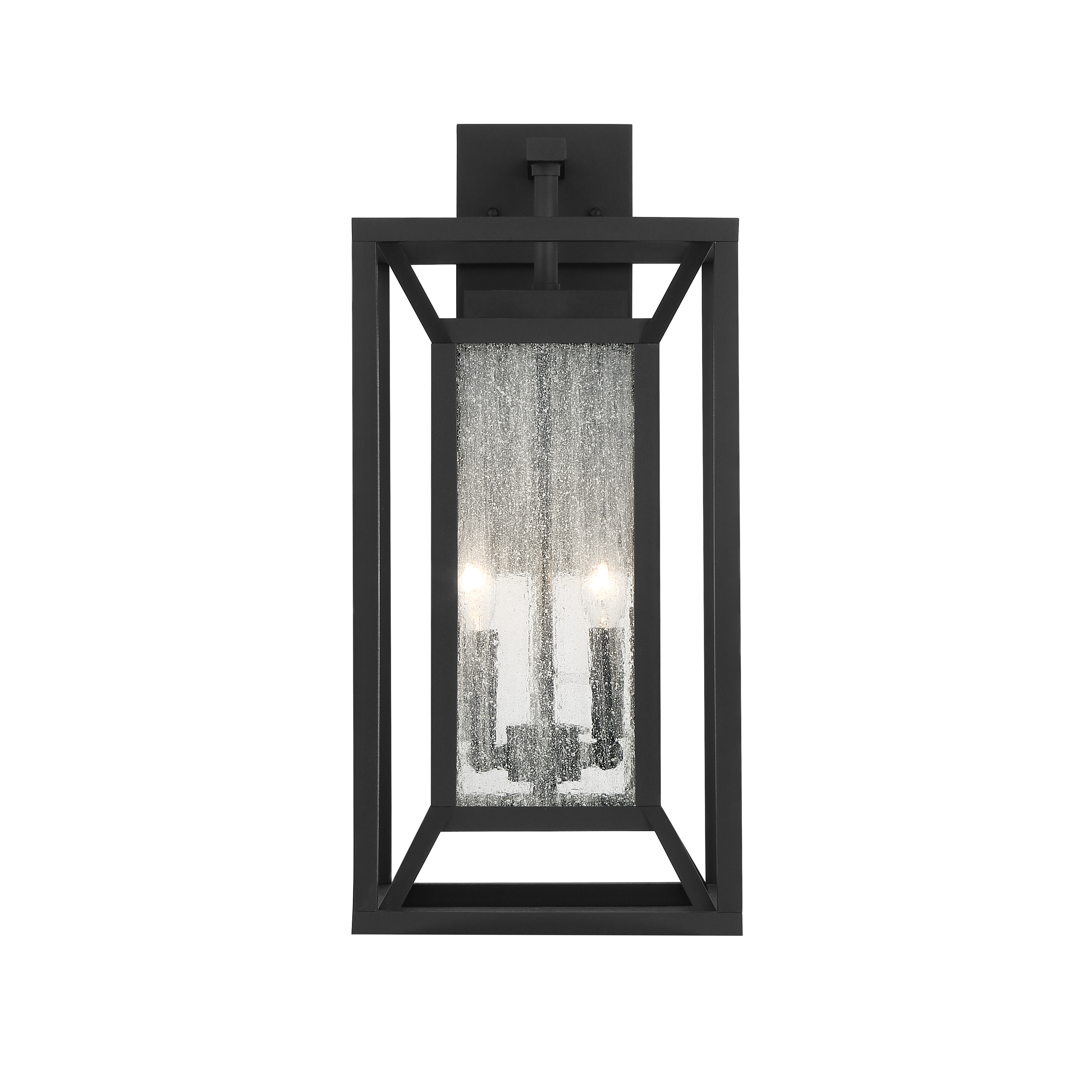 2 Light Wall Mount in Sand Coal with Clear Seeded Glass - alternate view