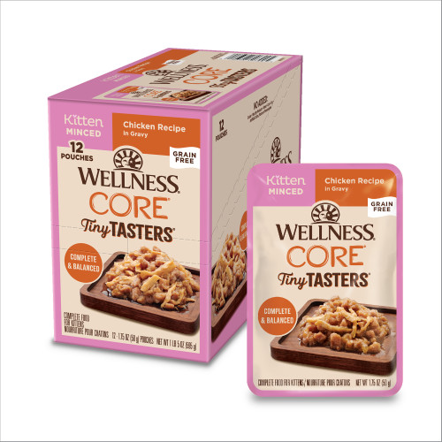 Wellness CORE Tiny Tasters Kitten Minced Chicken Front packaging