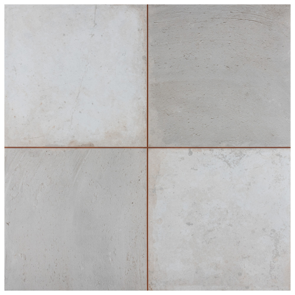 Kings Clay Checker Silver 17-5/8 in. x 17-5/8 in. Ceramic Floor and Wall Tile