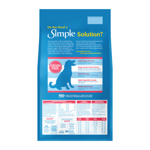 Wellness Simple Grain Free Salmon & Potato back packaging