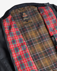 Barbour x Baracuta Porton Waxed Harrington Jacket Navy