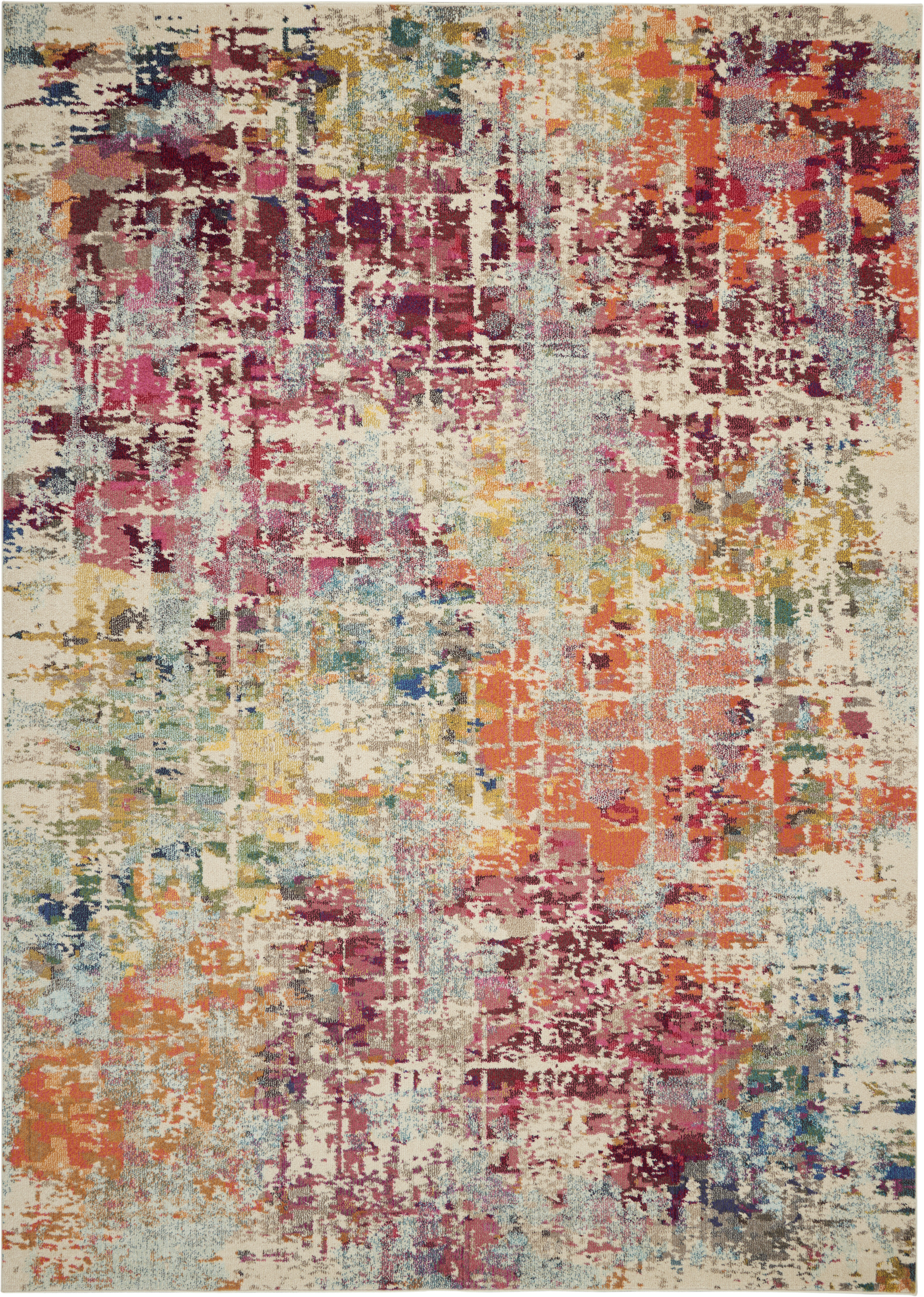 Nourison Celestial 9' x 12' Pink Multicolor Modern & Contemporary Indoor Rug