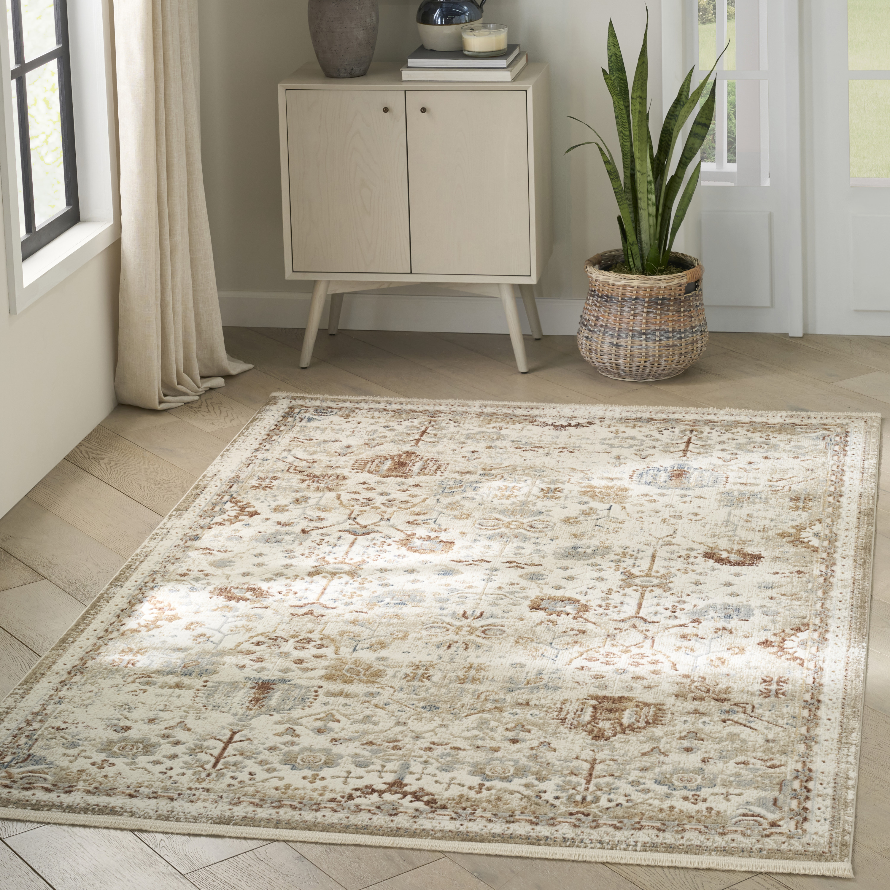 Nourison Pardis 4' x 6' Ivory Rust Vintage Indoor Rug