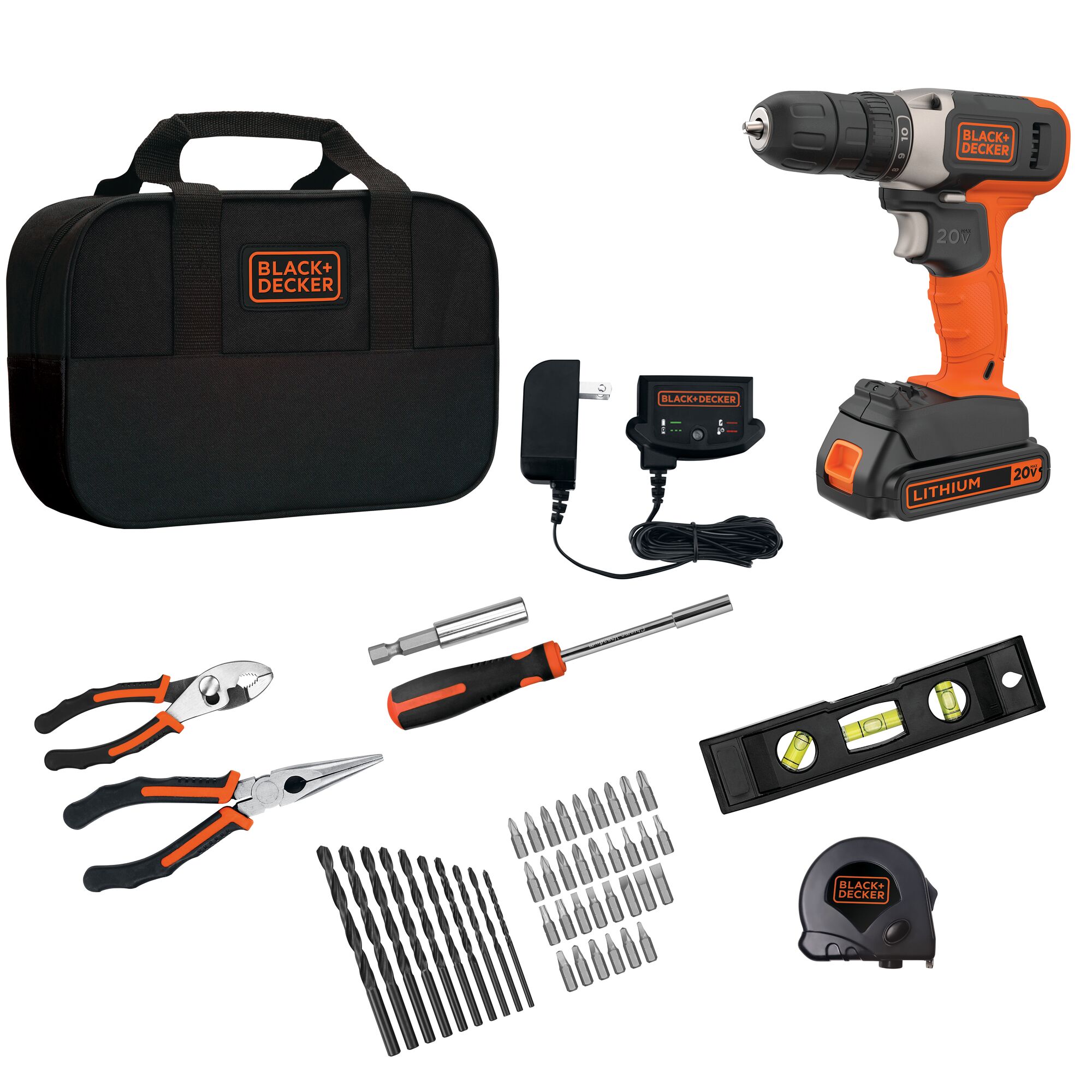 Cordless Drill with 49 Piece Home Project Kit.