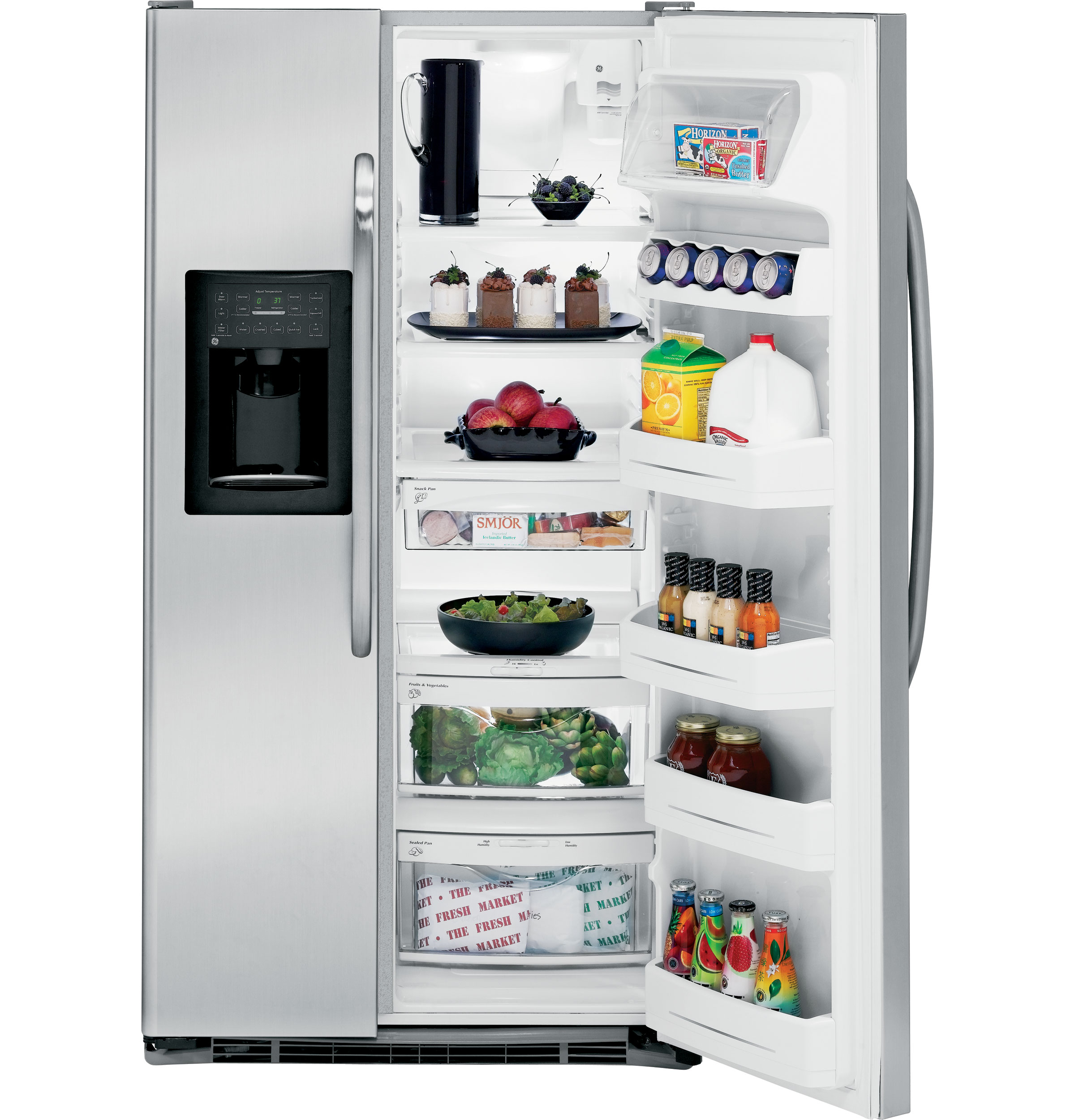 GE® 25.4 Cu. Ft. Capacity Side-By-Side Refrigerator with Dispenser