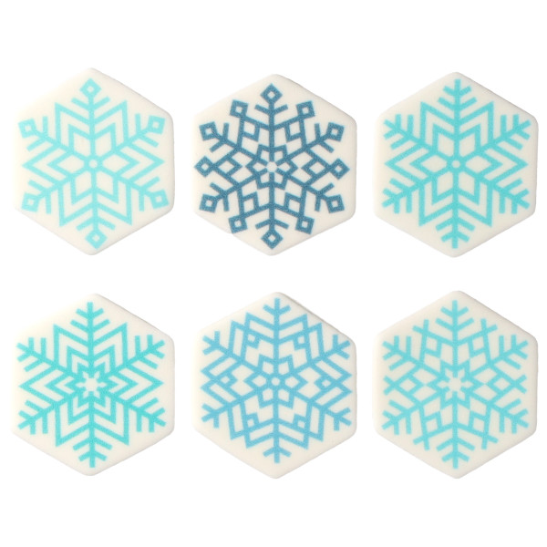 Snowflakes Assortment - Red 3 Free Sweet Décor® Edible Decorations